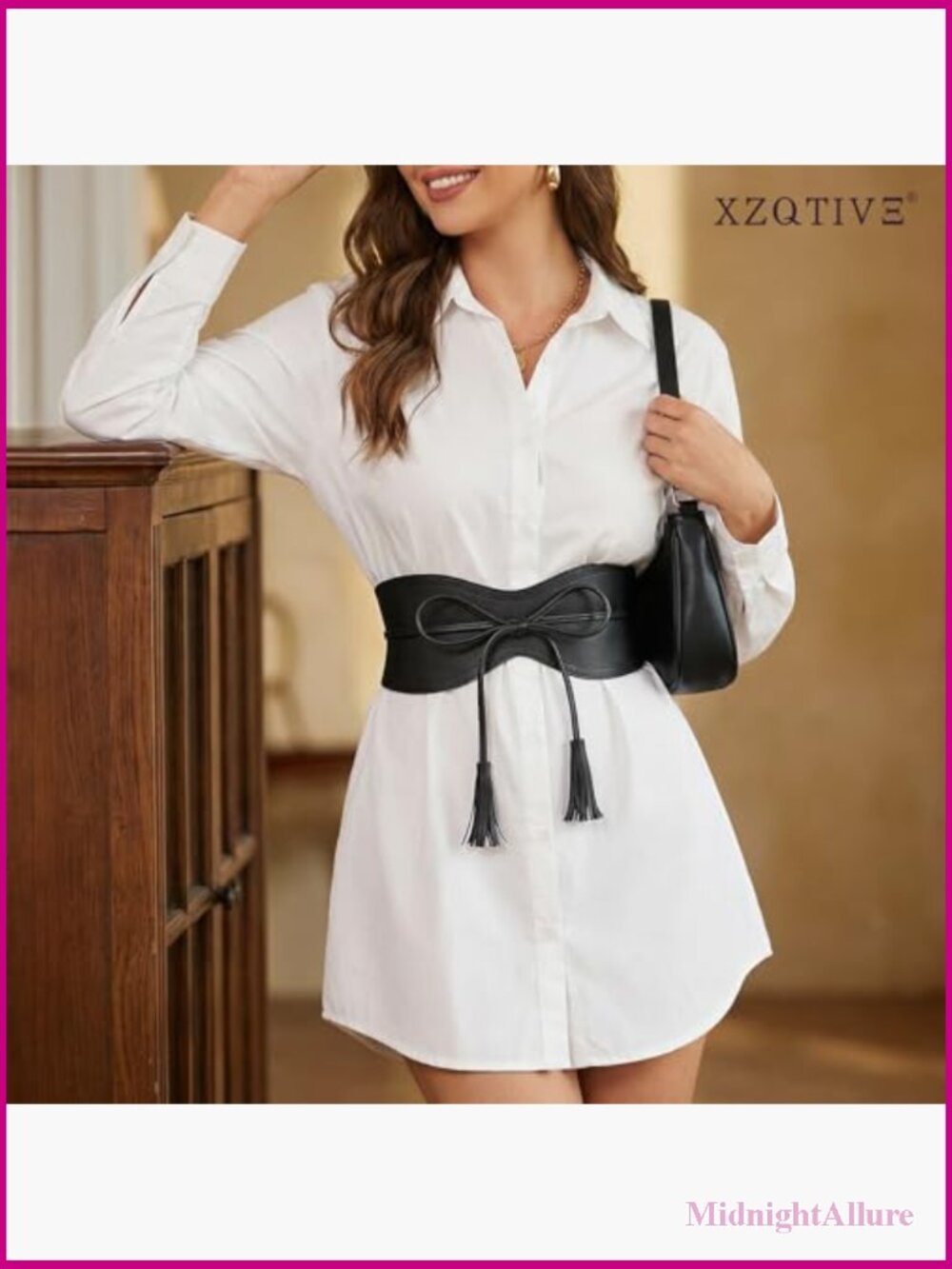 Wide Obi Belt with Tassel Tie Waistband Cinch Corset Belt for Dress Fashion - Picture 2 of 7